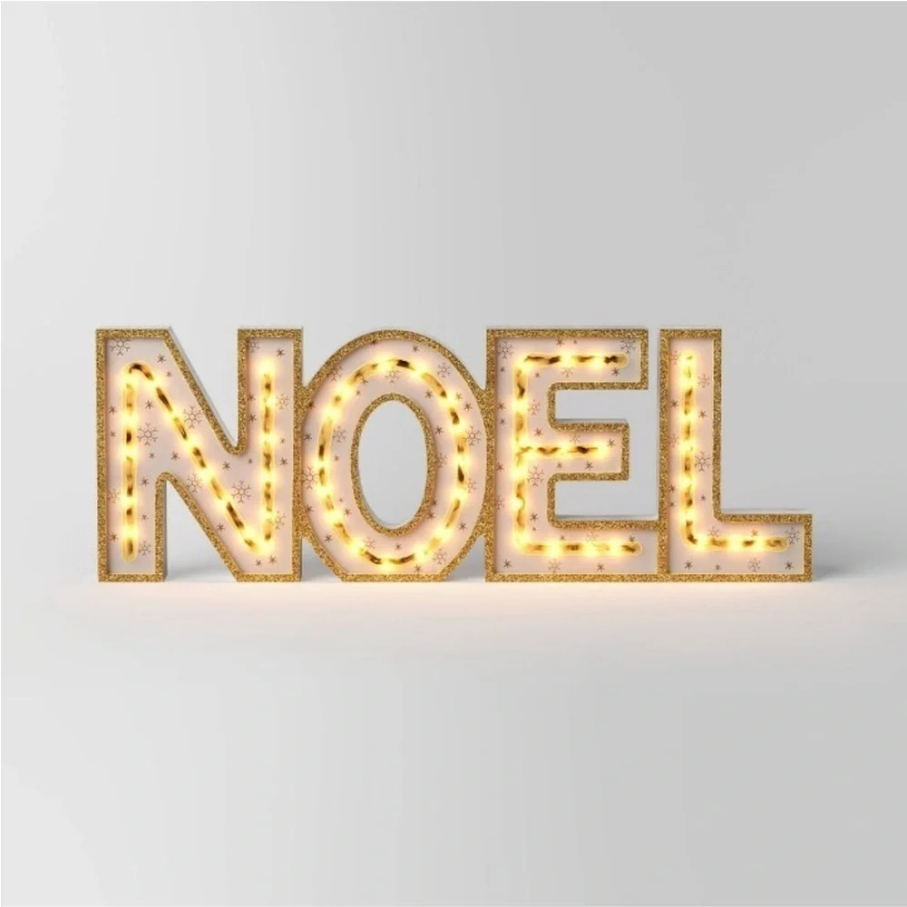 Lit LED 'Noel' Christmas Tabletop Sign - Wondershopтм